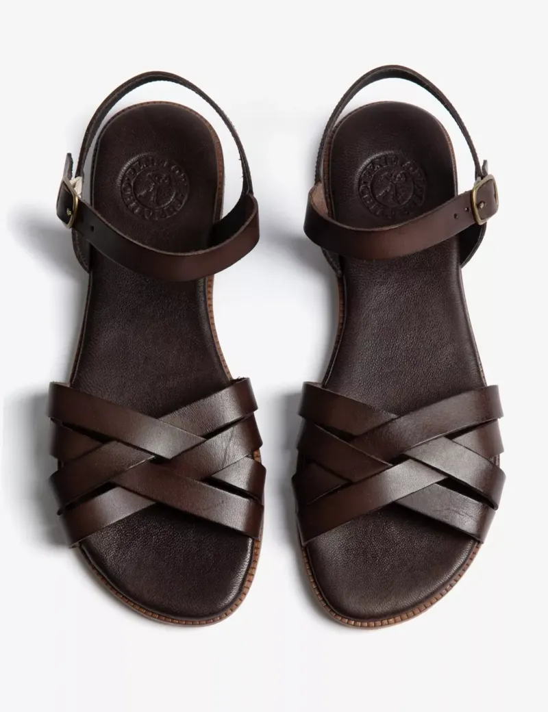 Penelope Chilvers Shepherdess Leather Sandal - Bitter Choc-3