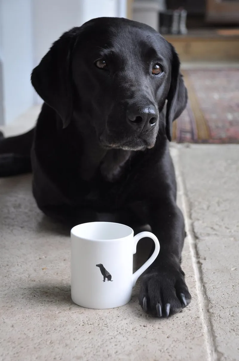 Black lab coffee mug deals