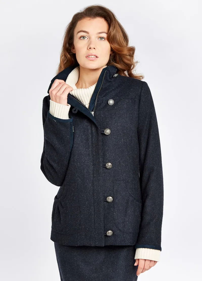 Dubarry Ladies Tweed Bracken Jacket - Navy-1