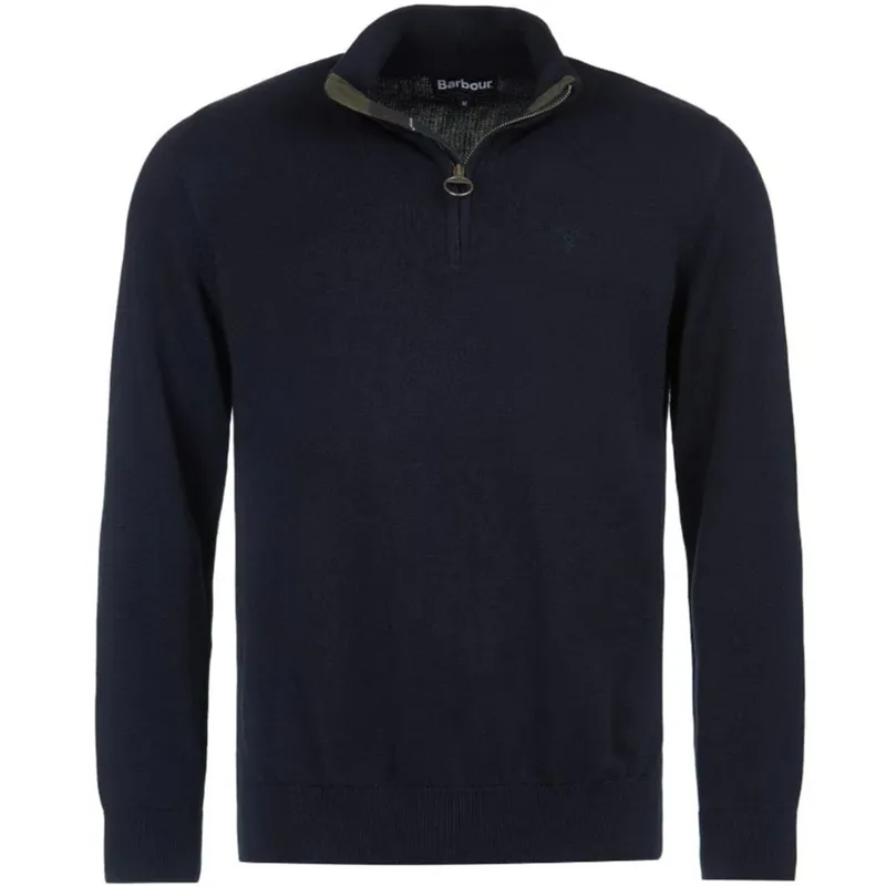 Barbour Cotton 1/4 Zip - Navy