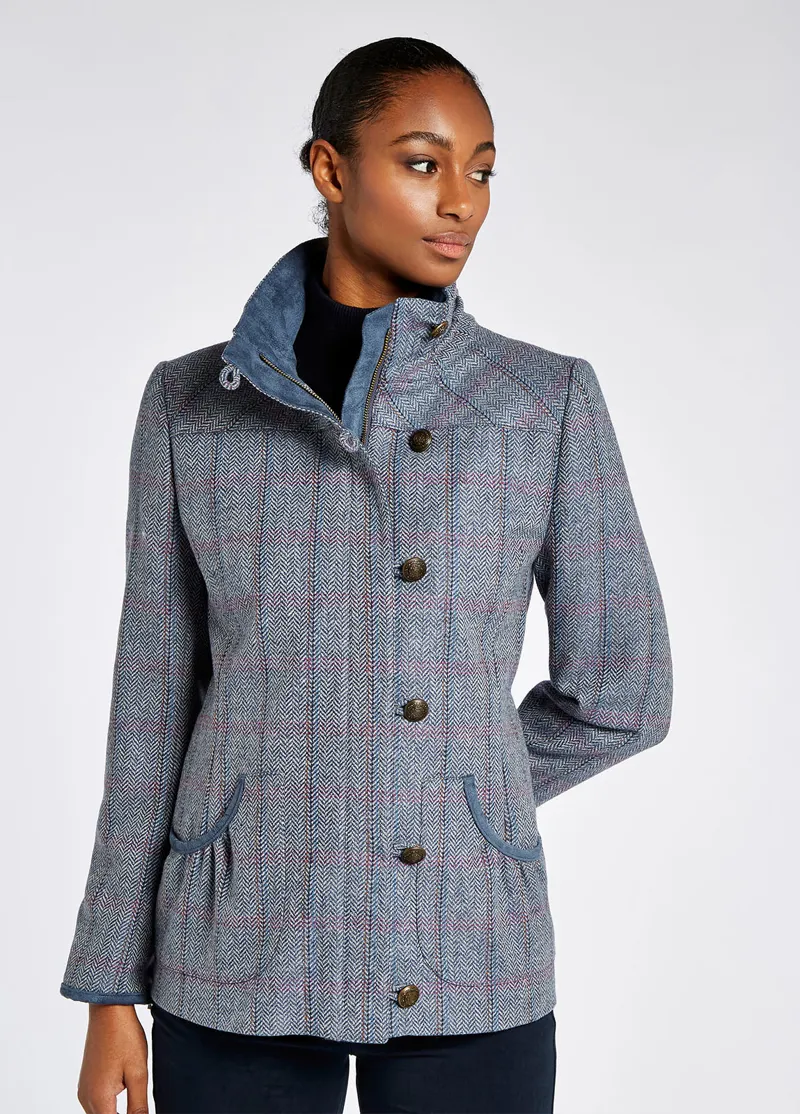 Dubarry Ladies Tweed Bracken Jacket - Denim Haze-1