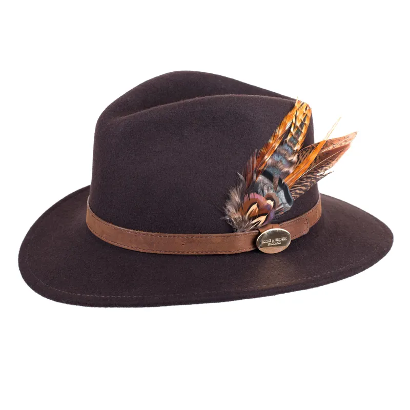 Hicks and Brown Gamebird Suffolk Fedora - Brown