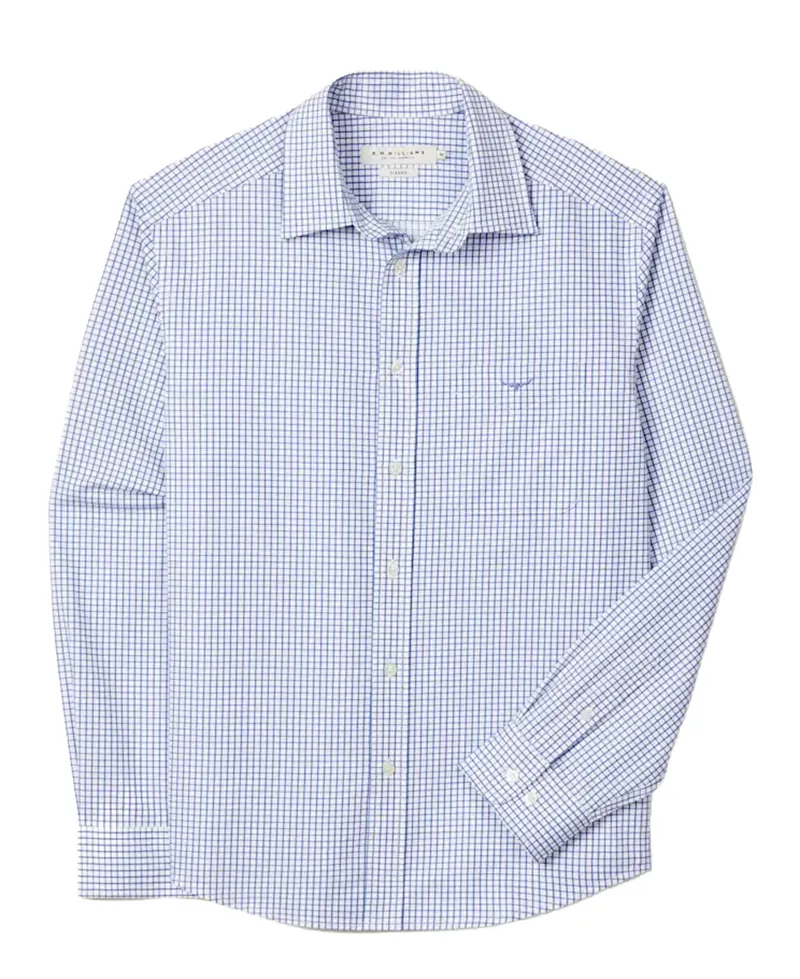 R.M Williams Brunswick Shirt White/Blue