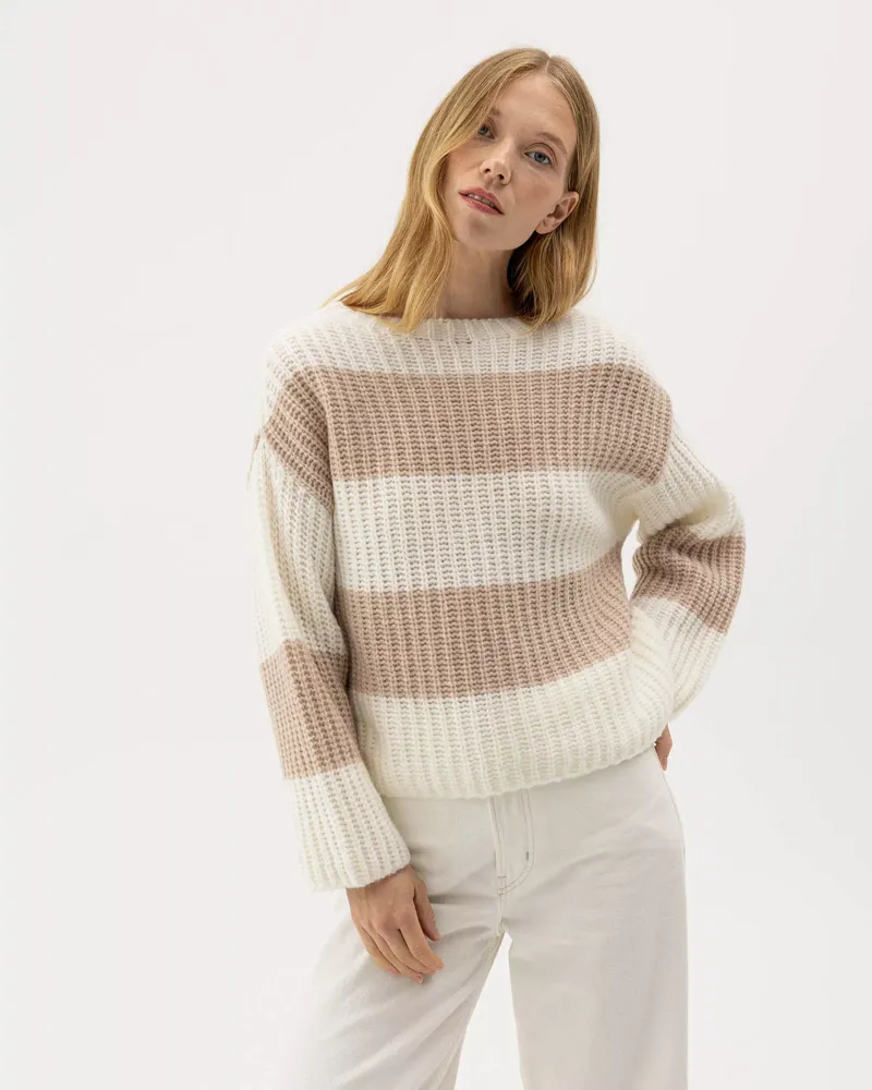 Holebrook Cajsa Sweater - Off White/Sand-2