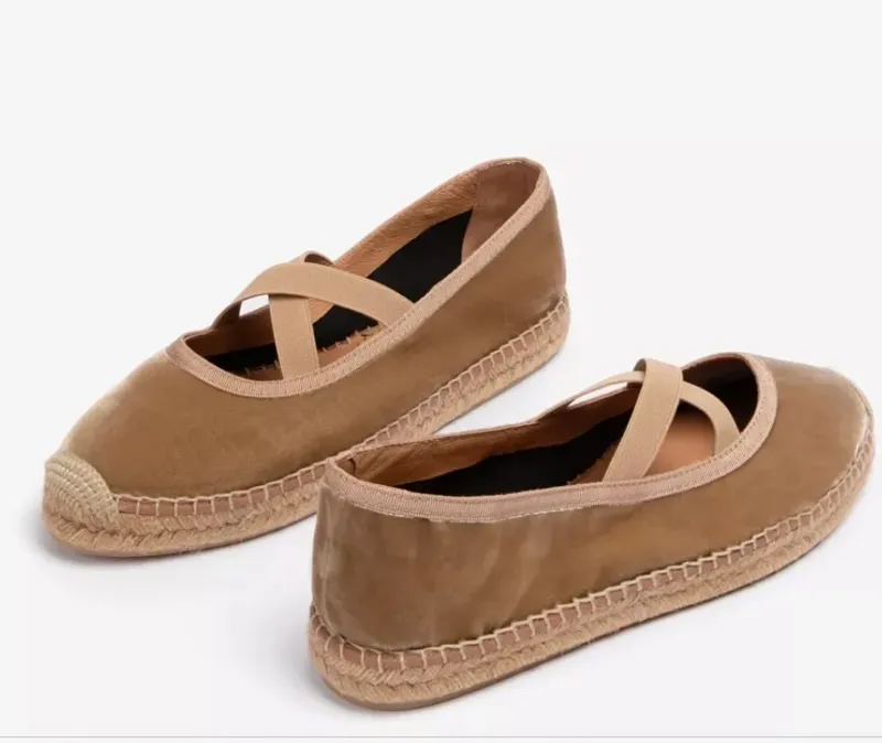 Penelope Chilvers Chico Velvet Espadrille - Honey-3