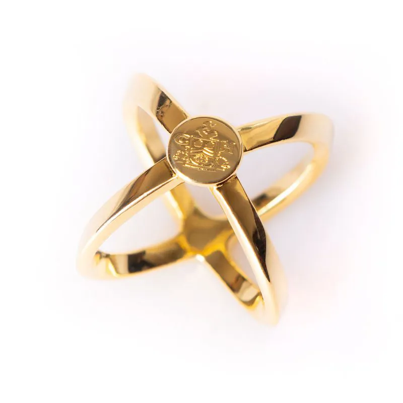 Clare Haggas Scarf Ring Gold-1