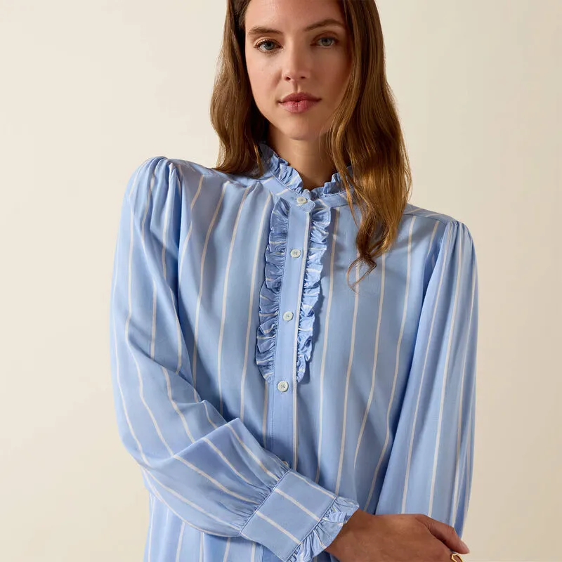 Ariat Cricklade Blouse - Pacific Blue Stripe-2
