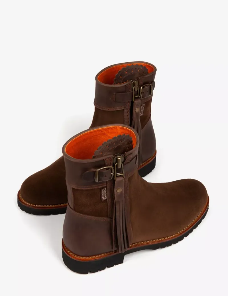 Penelope Chilvers Cropped Inclement Tassel Boot - Dark Oak-2