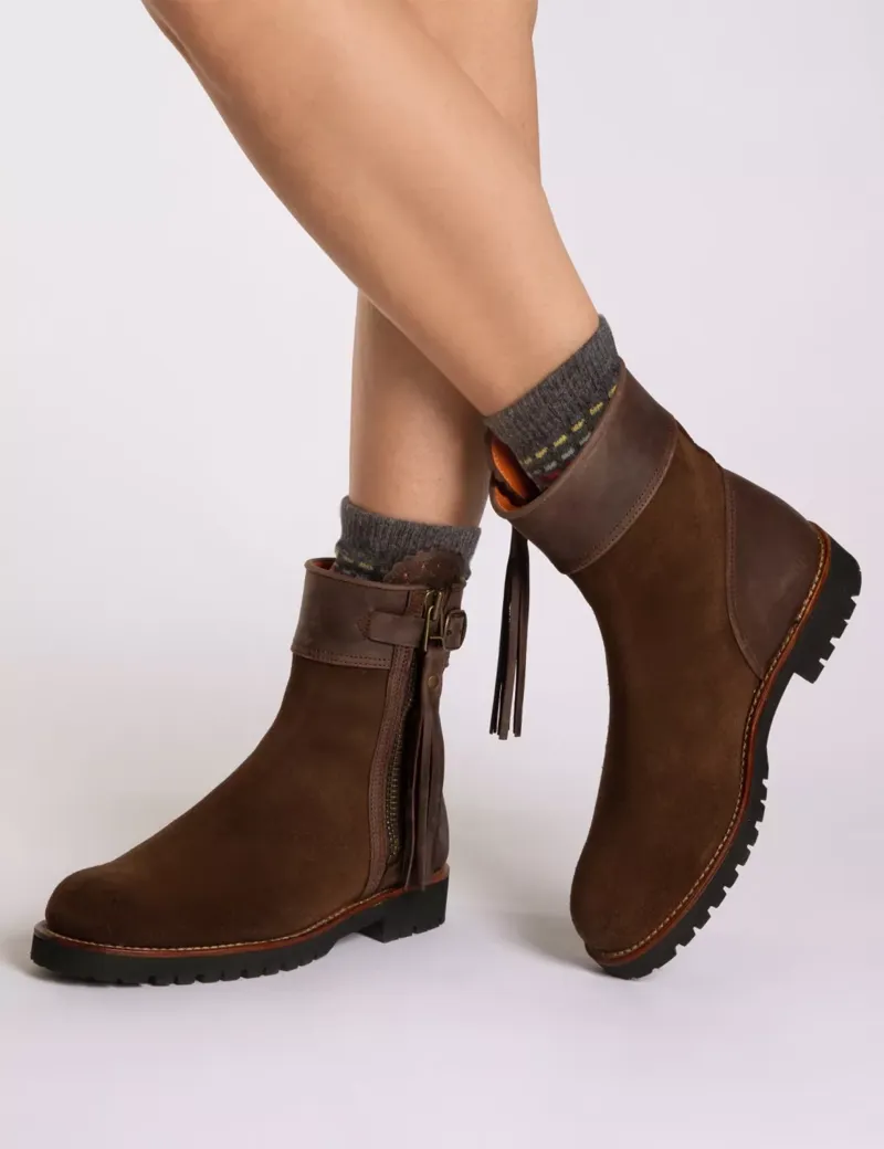 Penelope Chilvers Cropped Inclement Tassel Boot - Dark Oak-3