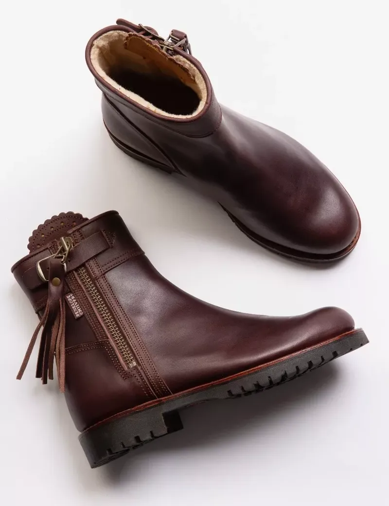 Penelope Chilvers Cropped Tassel Lined Boot - Conker-3