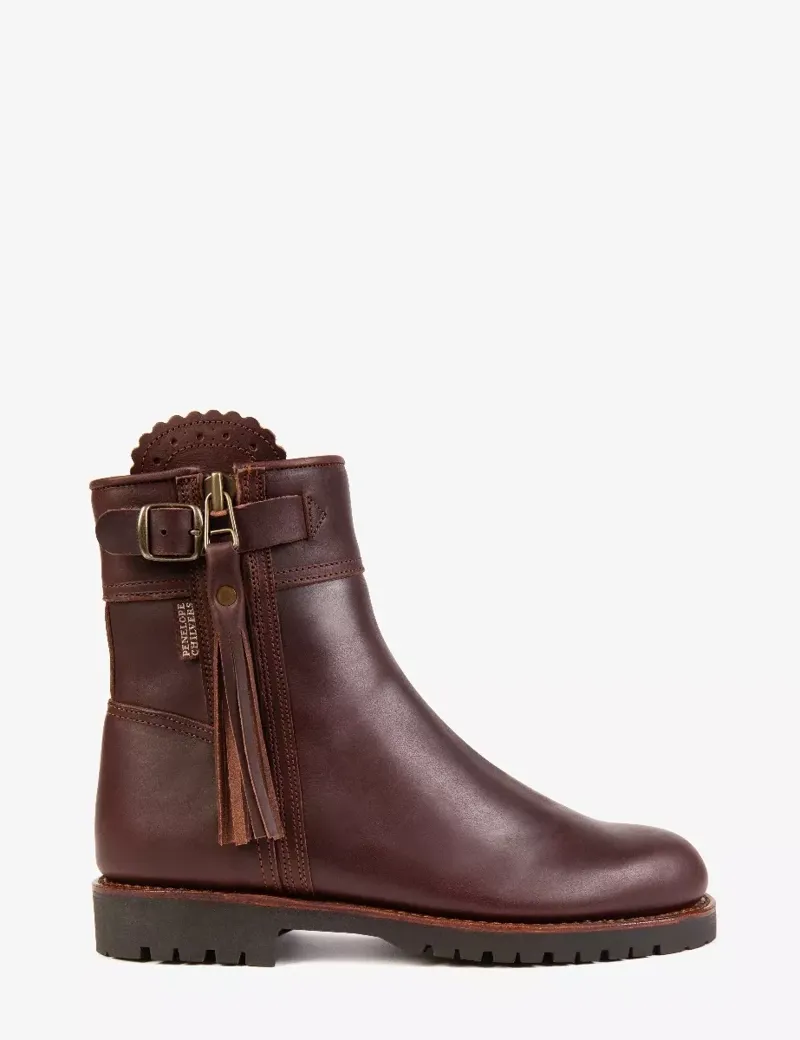 Penelope Chilvers Cropped Tassel Lined Boot - Conker