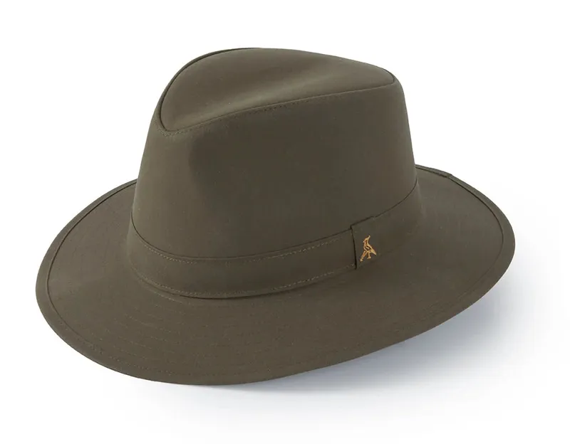 Hicks and Brown Darsham Wax Fedora - Olive