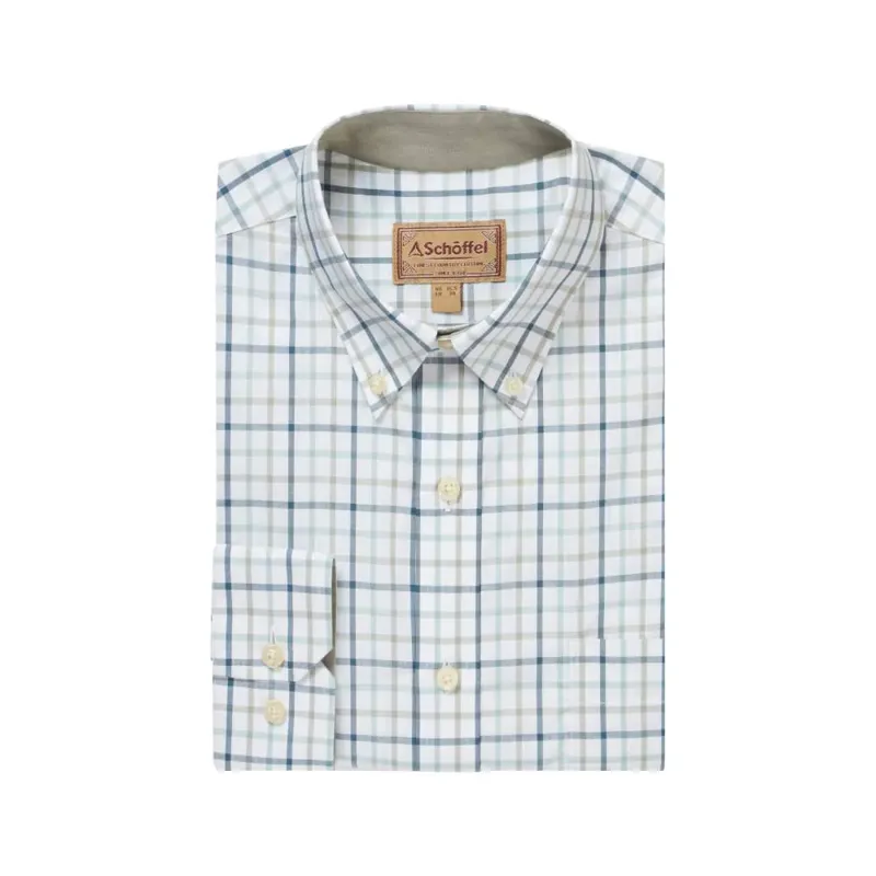 Schoffel Holkham Shirt - Deep Ocean Blue/Algave Green