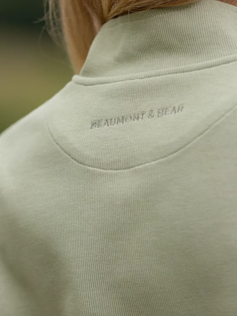 Beaumont and Bear Dittisham Unisex Ribbed 1/4 Zip - Moss Green-2