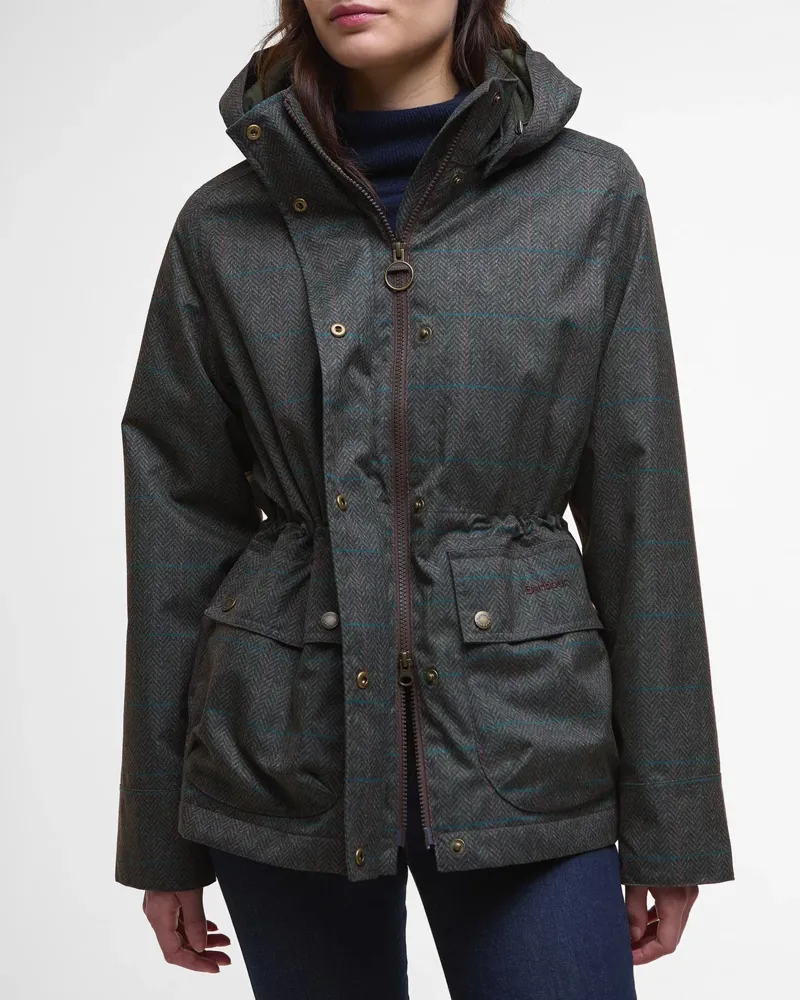 Barbour Dixon Waterproof Jacket - Gardenia Tweed-4