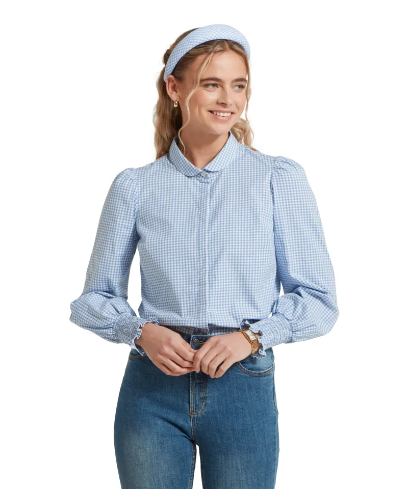 Schoffel Flora Gingham Shirt - Denim Blue-1