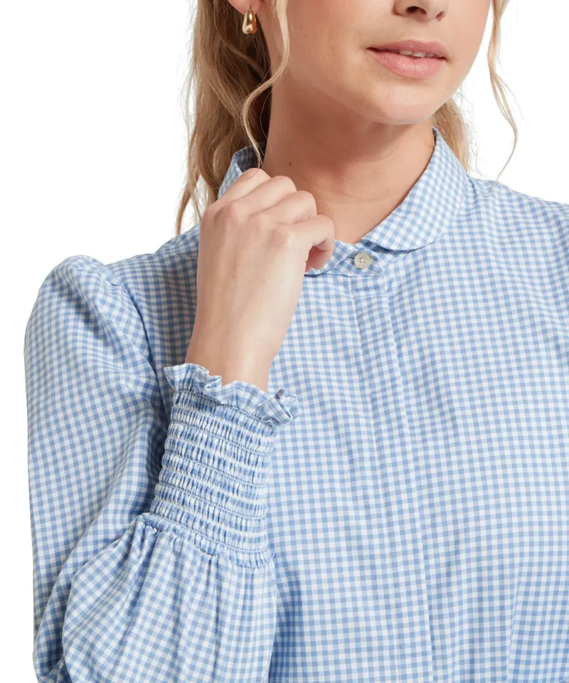 Schoffel Flora Gingham Shirt - Denim Blue-4