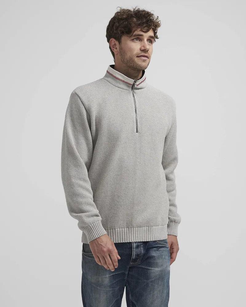 Holebrook Mens Classic Knitted Windproof Sweater Grey-1
