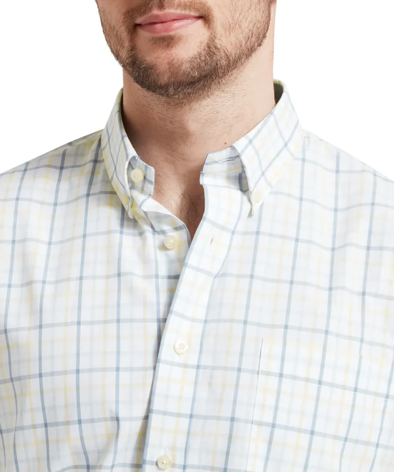 Schoffel Holkham Classic Shirt - Blue/Pastel Peach-4