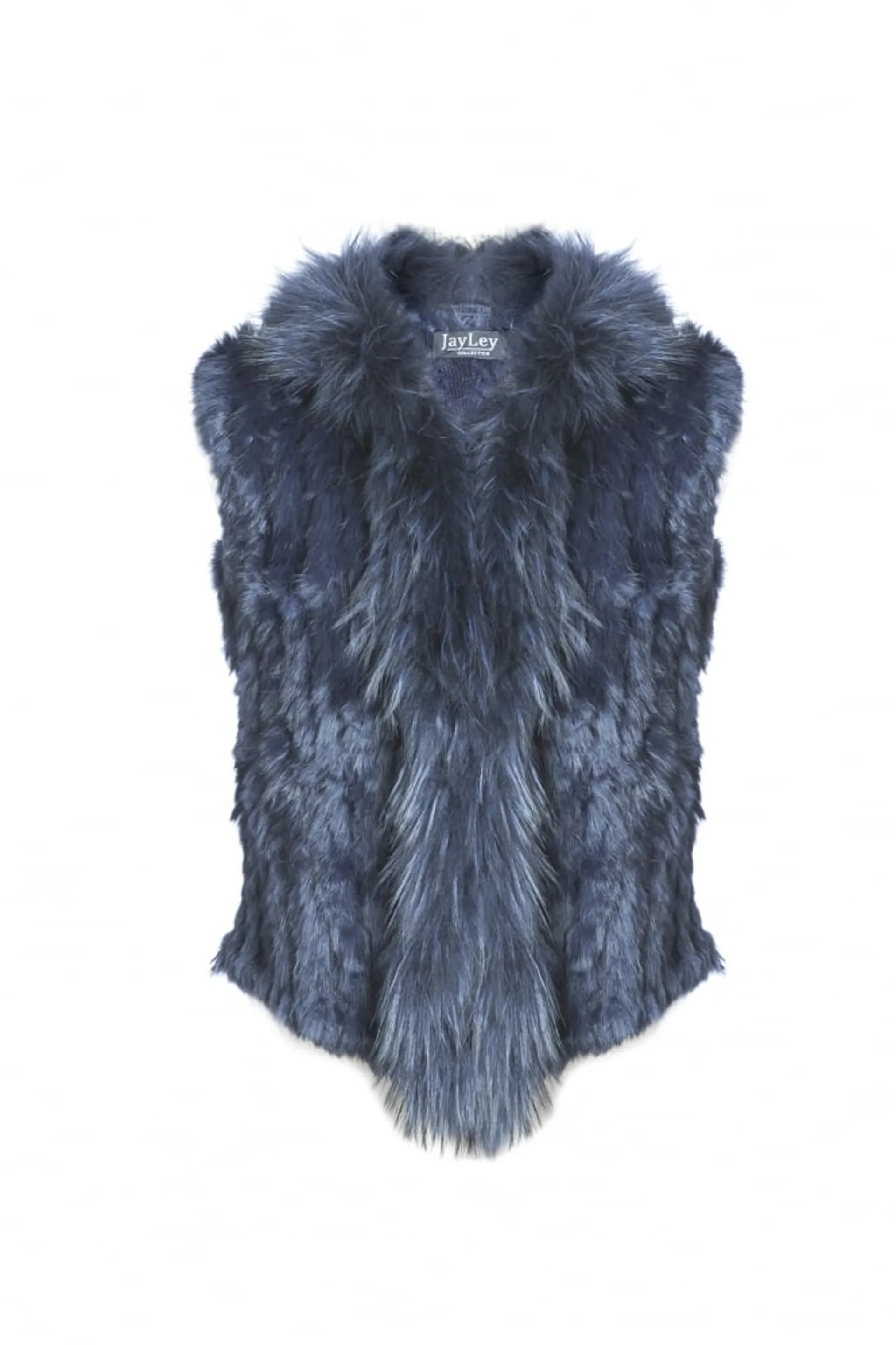 Fox and Coney Fur Gilet Navy