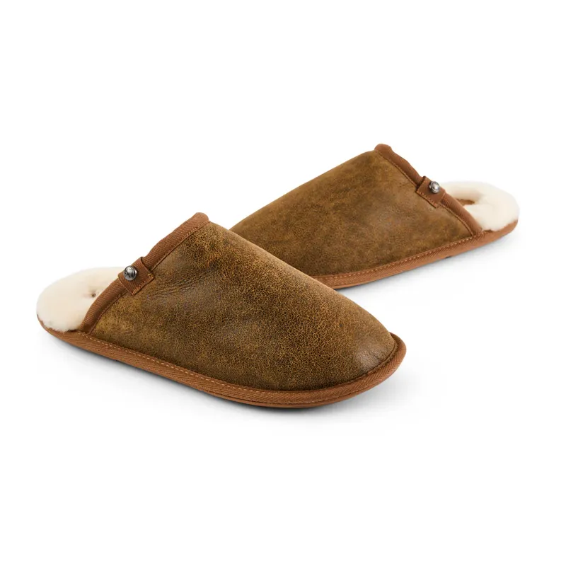 Bedroom Athletic Mens Keifer Slipper - Distressed Coffee-1