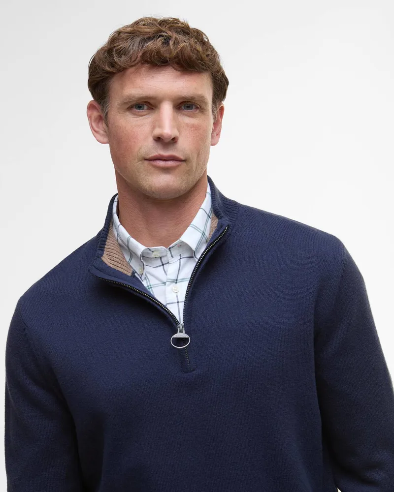 Barbour Kelson 1/4 Zip Jumper - Navy-1