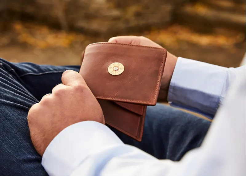 Hicks and Hides 12 Bore Wallet Cognac