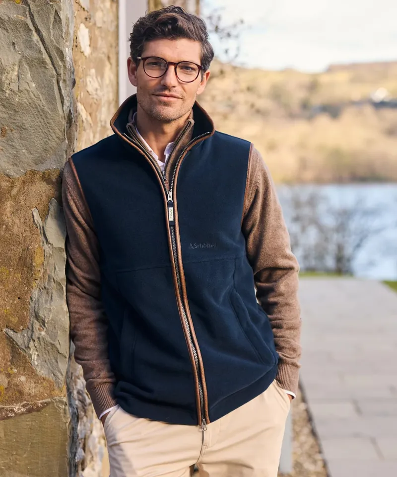 Schoffel Mens Fleece Oakham Gilet - Navy