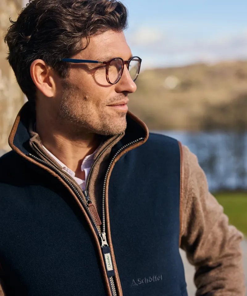 Schoffel Mens Fleece Oakham Gilet - Navy-1