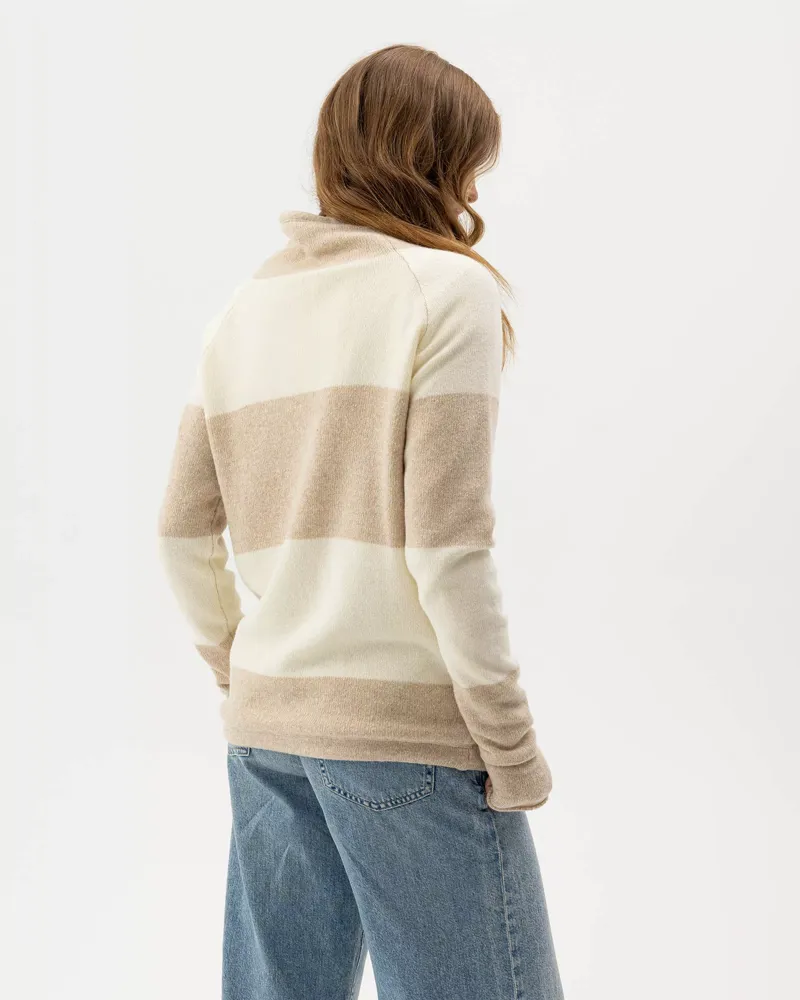 Holebrook Ladies Martina Windproof Sweater - Sand/Off White-1