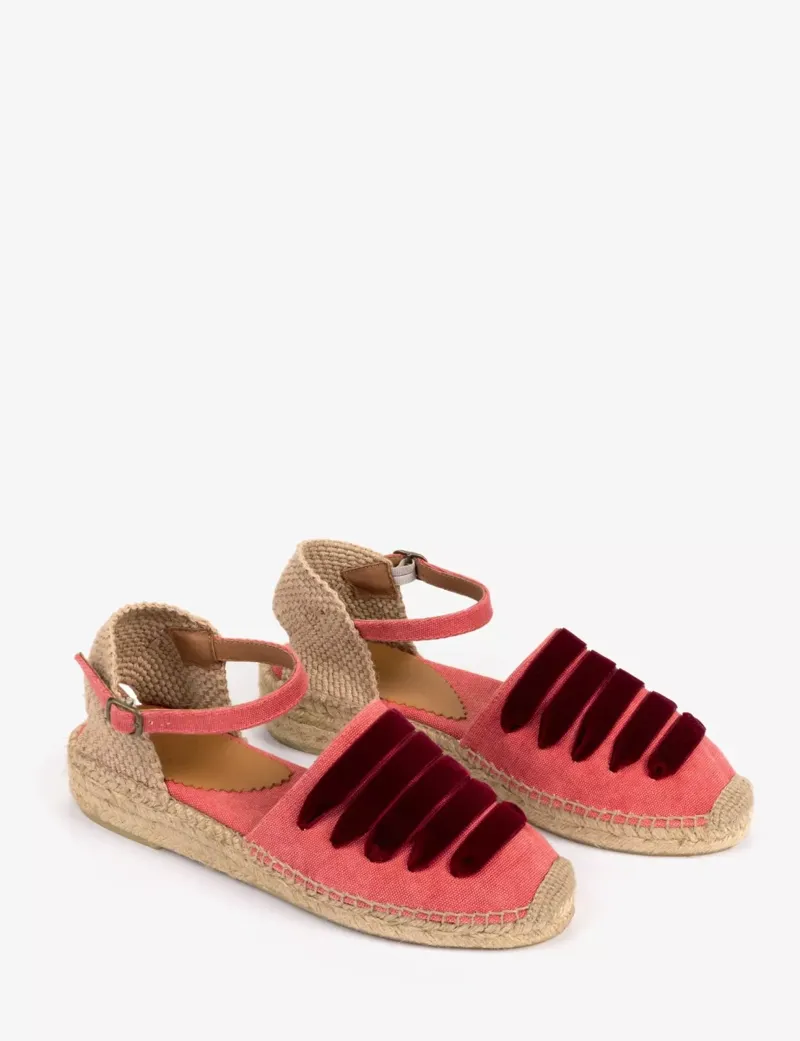 Penelope Chilvers Low Mary Jane Dali Espadrille - Cherry