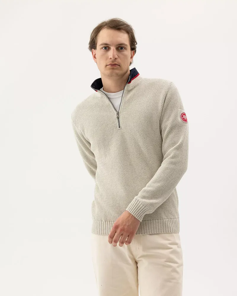 Holebrook Classic Windproof Sweater -  Off White Melange