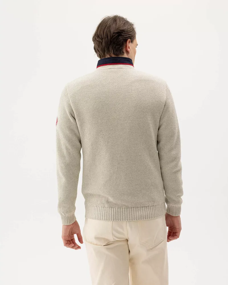 Holebrook Classic Windproof Sweater -  Off White Melange-1