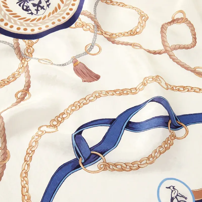 Hicks and Brown Melford Silk Scarf - Navy-1