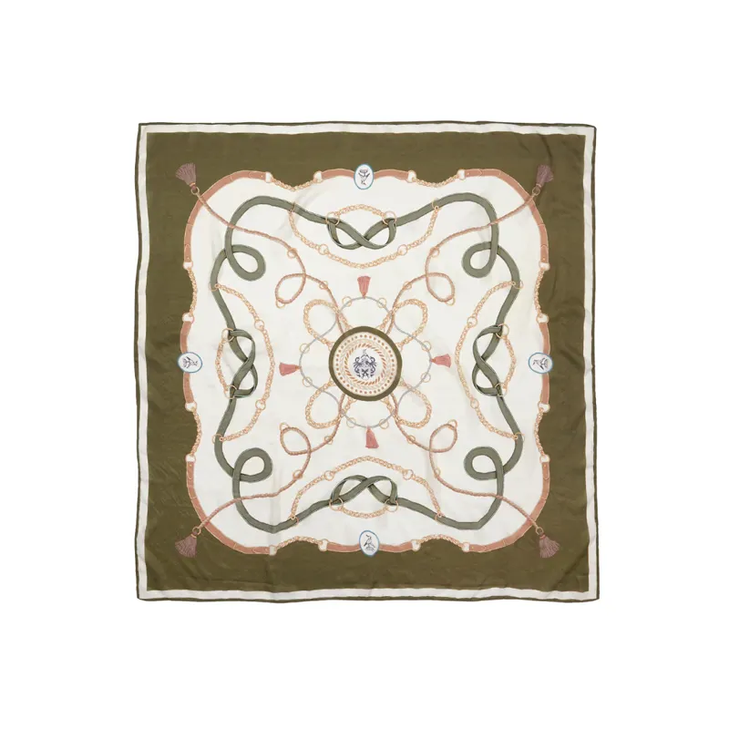 Hicks and Brown Melford Silk Scarf - Olive Green