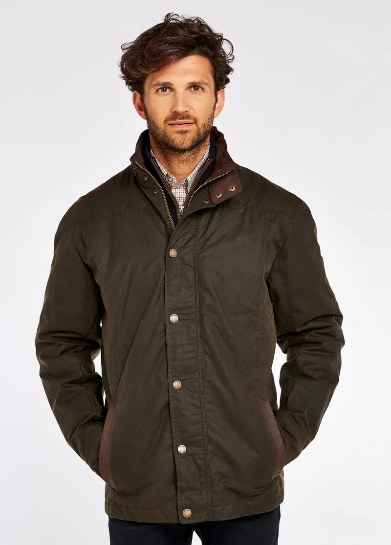 Dubarry Mens Carrickfergus Wax Jacket - Olive-1