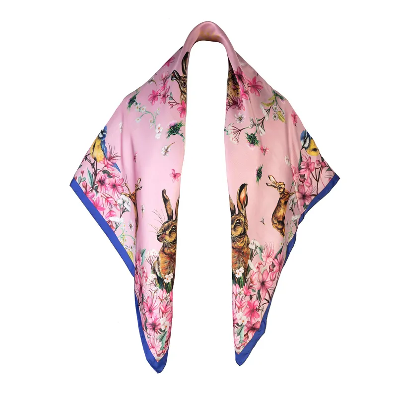 Clare Haggas Oopsie Daisy Large Silk Scarf - Dawn Pink