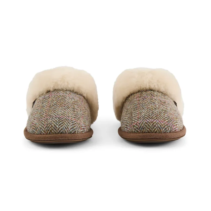 Bedroom Athletics Kate Harris Tweed Slipper - Oat/Pink Check-2