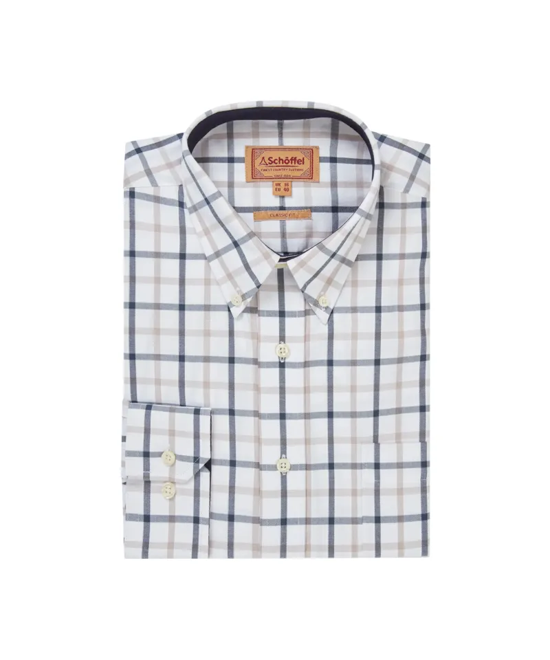 Schoffel Brancaster Shirt - Oxford Navy Check-1
