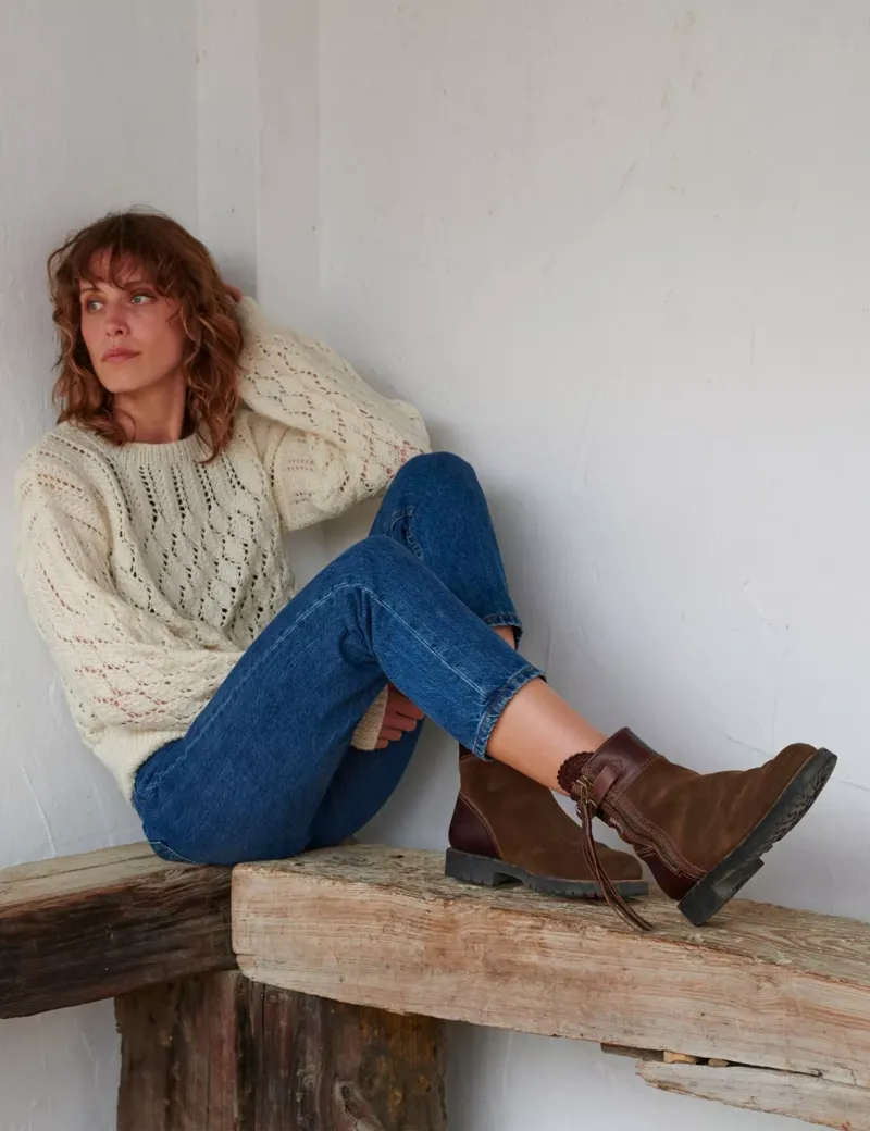 Penelope Chilvers Cropped Inclement Tassel Boot - Dark Oak-4