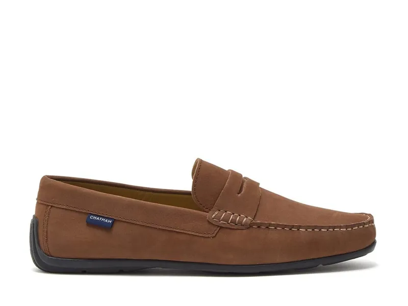 Chatham Mens Penzance Nubuck Driving Loafer - Tan-1