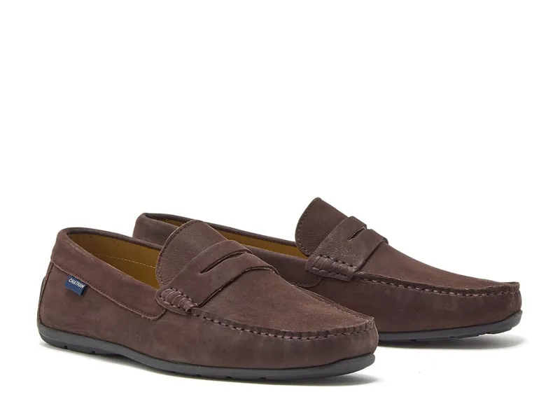 Chatham Mens Penzance Nubuck Driving Loafer - Dark Brown