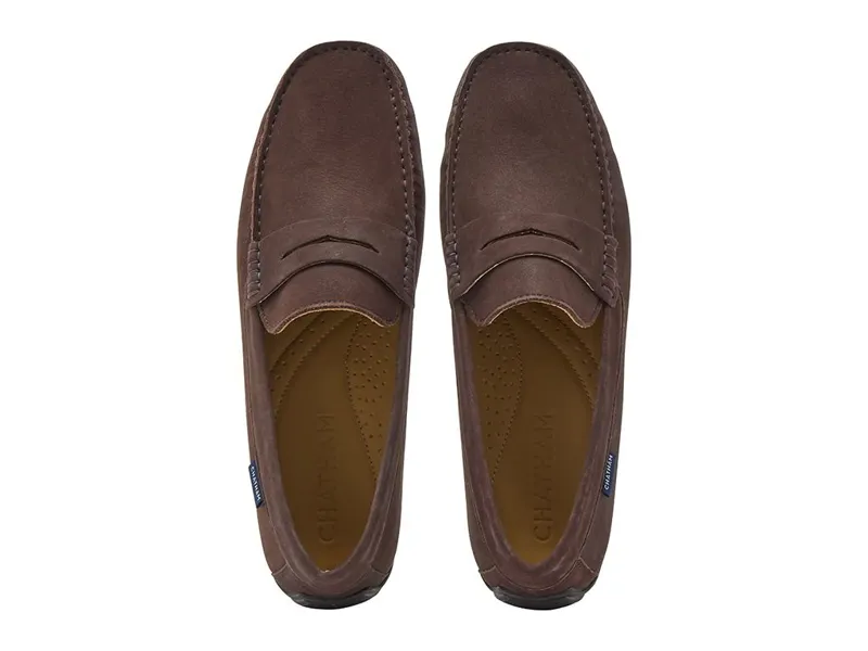 Chatham Mens Penzance Nubuck Driving Loafer - Dark Brown-2