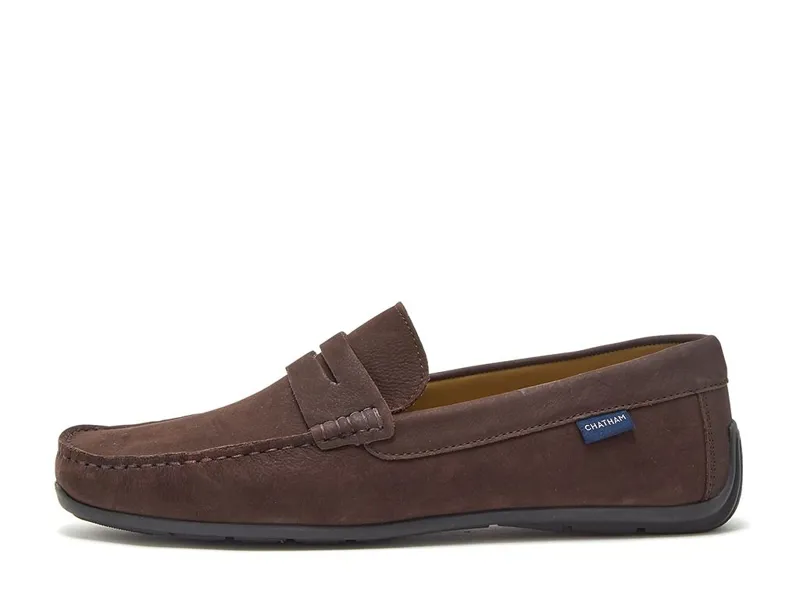 Chatham Mens Penzance Nubuck Driving Loafer - Dark Brown-3