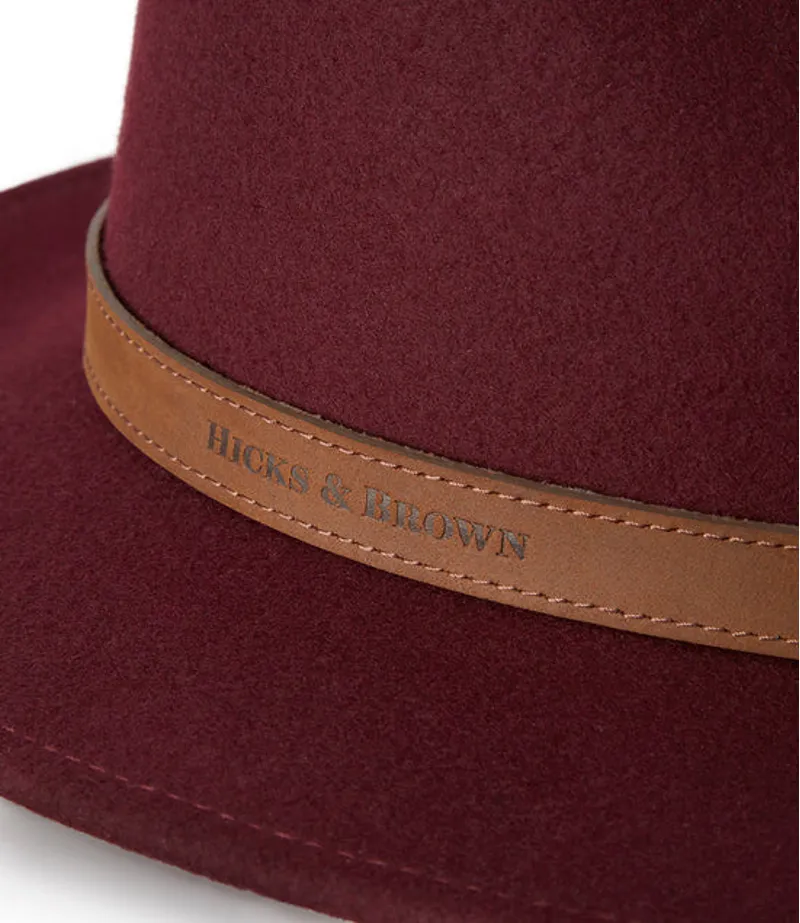 Hicks and Brown Suffolk Fedora Fedora Bronze Gamebird Feather - Plum-2