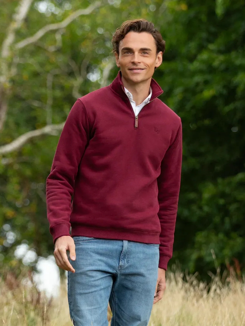 Beaumont and Bear Tuckenhay Unisex 1/4 Zip - Port-3