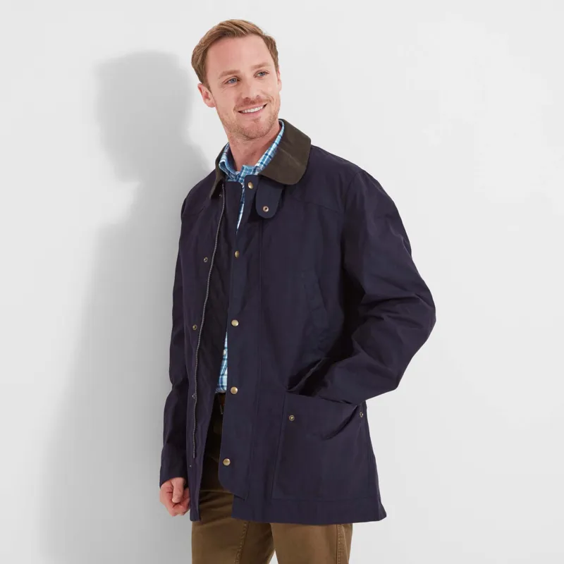 Schoffel Mens Preston Wax Jacket - Navy