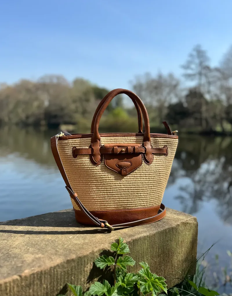 Barkworth Reeve Harbour Raffia Mini Bag - Tan-2
