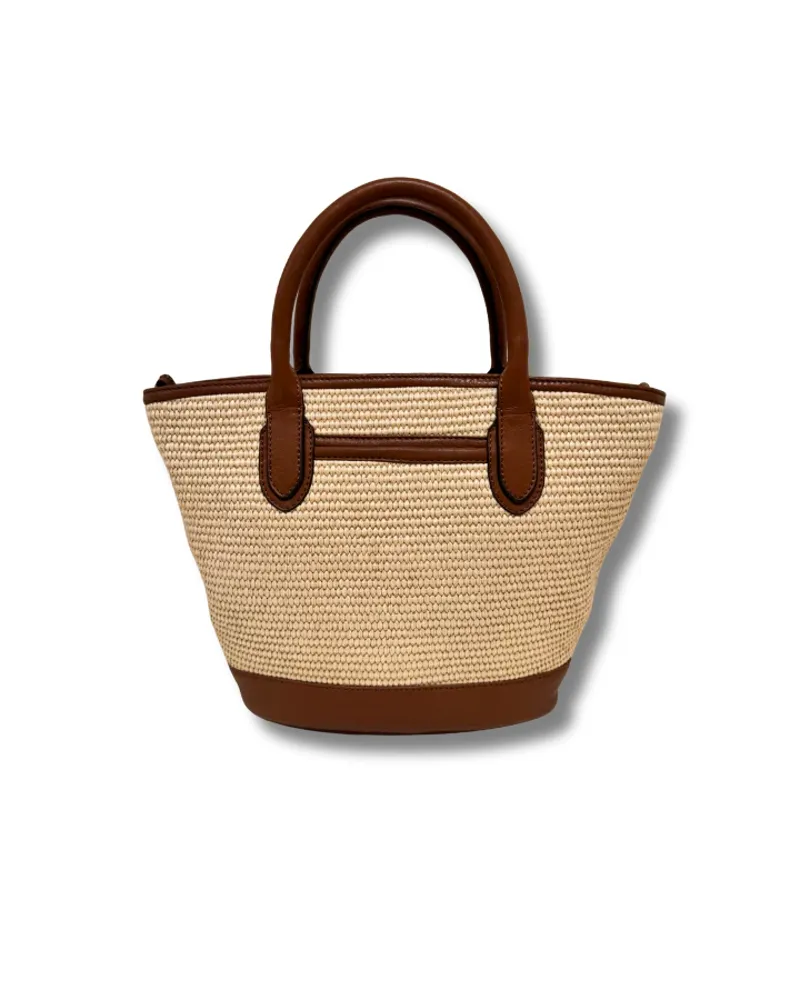 Barkworth Reeve Harbour Raffia Mini Bag - Tan-1