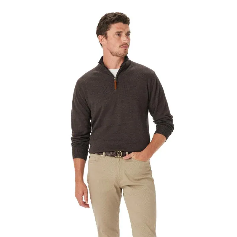 R.M Williams Ernest 1/4 Zip Sweater - Chestnut-1